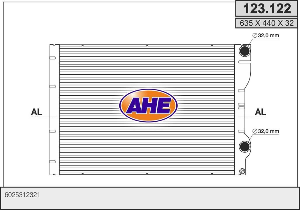 AHE 123.122 Радіатор охолодження двигуна 123122: Купити в Україні - Добра ціна на EXIST.UA!