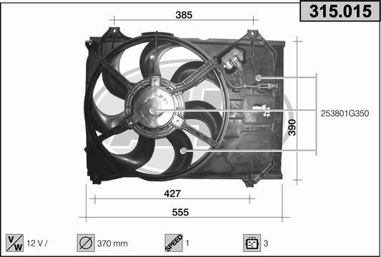 AHE 315.015 Вентилятор, система охолодження двигуна 315015: Купити в Україні - Добра ціна на EXIST.UA!