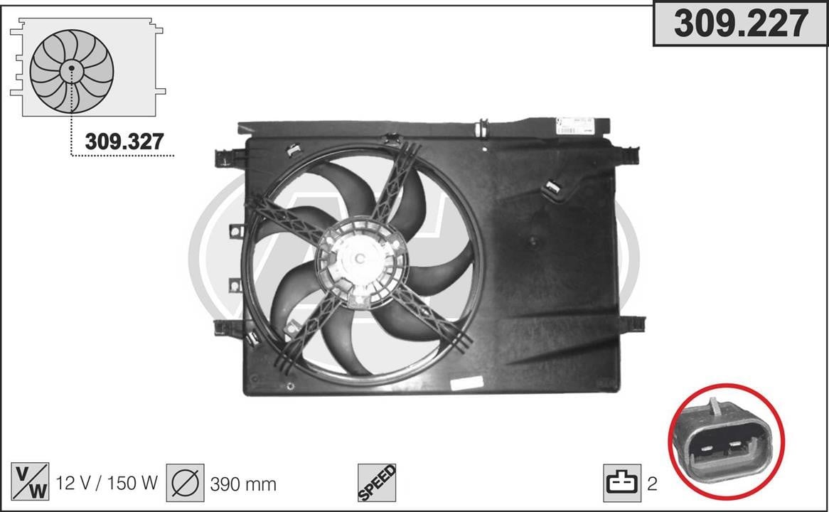 AHE 309.227 Вентилятор, система охолодження двигуна 309227: Купити в Україні - Добра ціна на EXIST.UA!