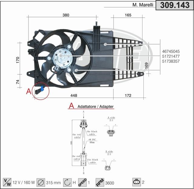 AHE 309.143 Вентилятор, система охолодження двигуна 309143: Купити в Україні - Добра ціна на EXIST.UA!