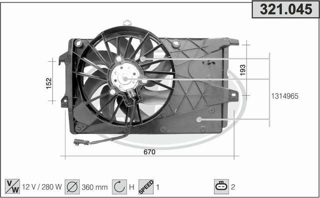 AHE 321.045 Вентилятор, система охолодження двигуна 321045: Приваблива ціна - Купити в Україні на EXIST.UA!