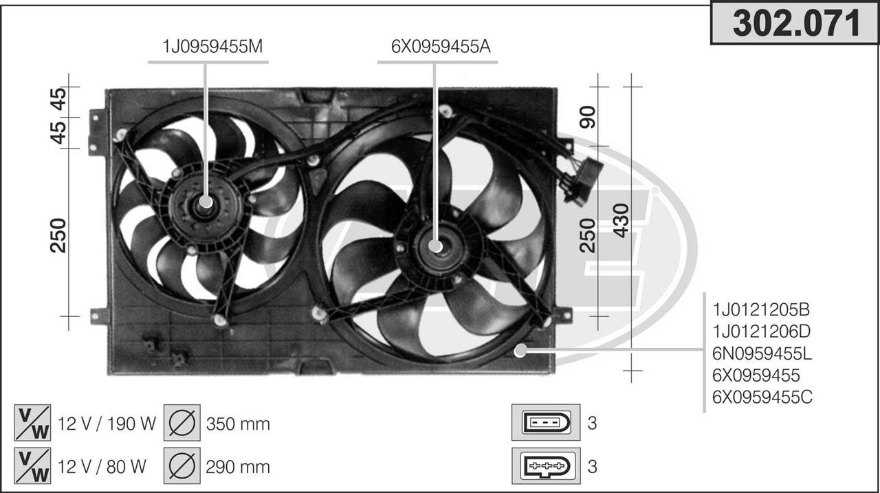 AHE 302.071 Вентилятор, система охолодження двигуна 302071: Купити в Україні - Добра ціна на EXIST.UA!