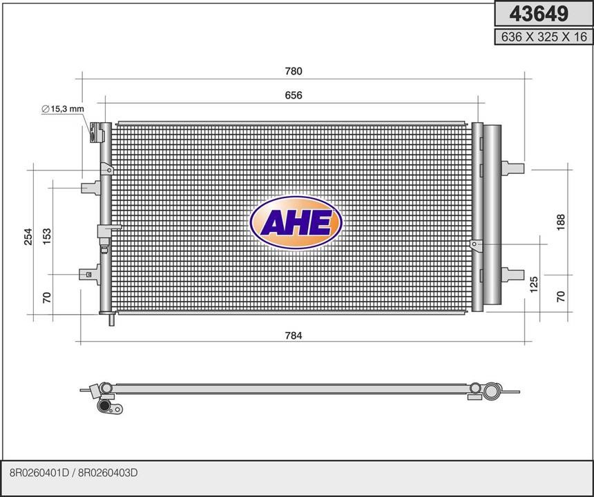 AHE 43649 Радіатор кондиціонера (Конденсатор) 43649: Купити в Україні - Добра ціна на EXIST.UA!