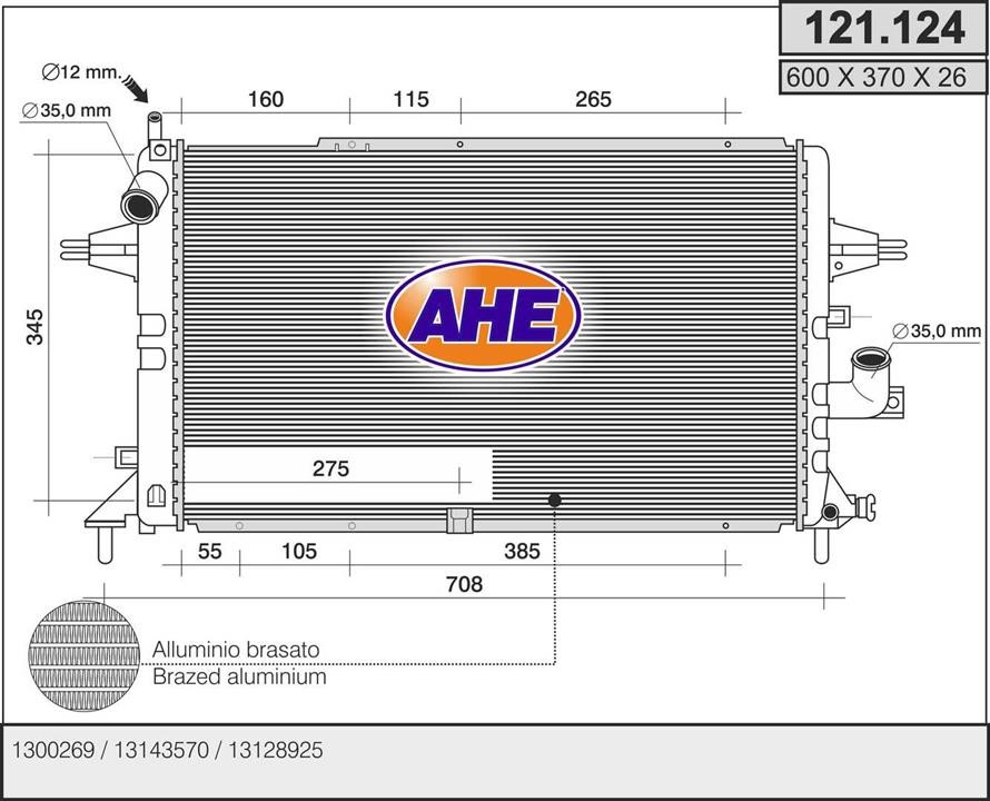 AHE 121.124 Радіатор охолодження двигуна 121124: Купити в Україні - Добра ціна на EXIST.UA!