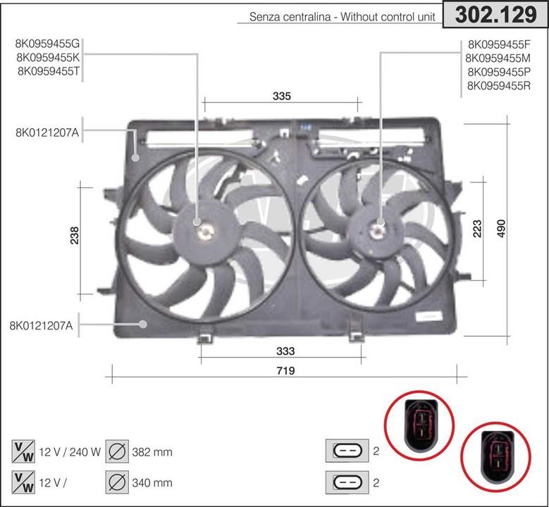AHE 302.129 Вентилятор, система охолодження двигуна 302129: Купити в Україні - Добра ціна на EXIST.UA!