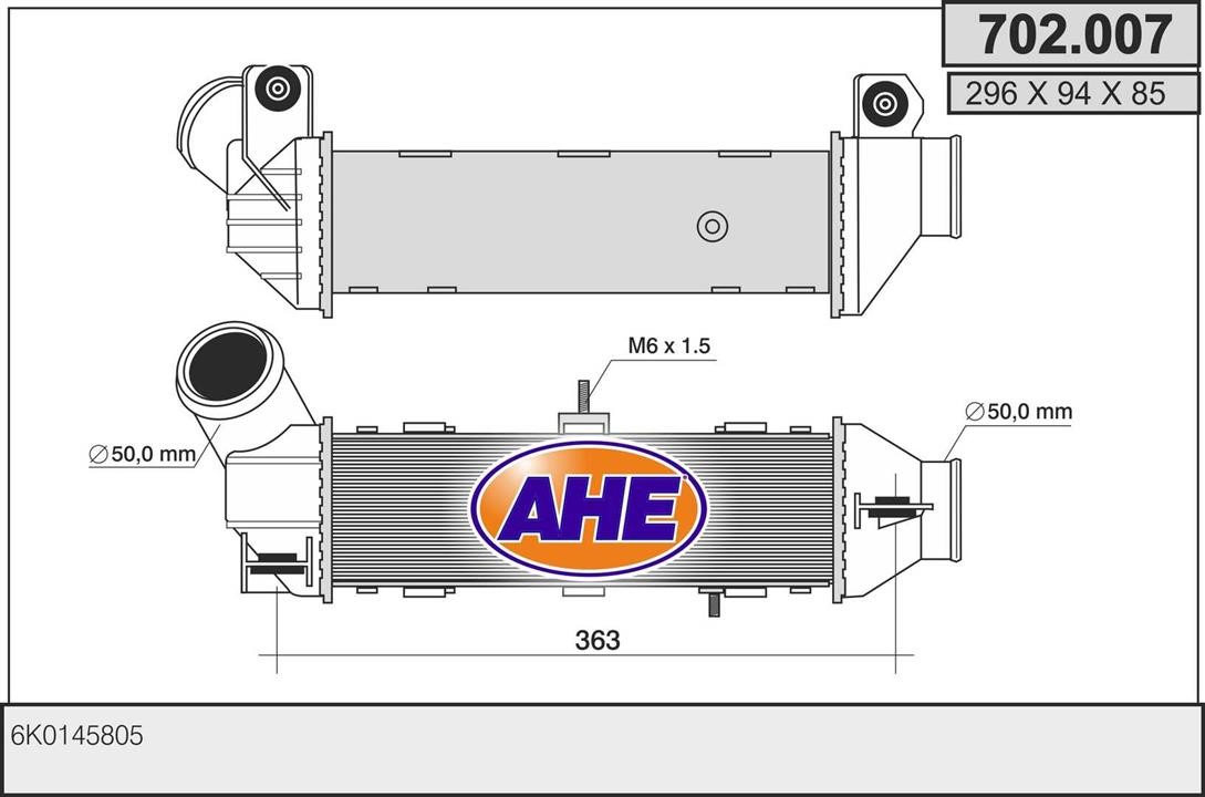 AHE 702.007 Охолоджувач наддувального повітря 702007: Купити в Україні - Добра ціна на EXIST.UA!