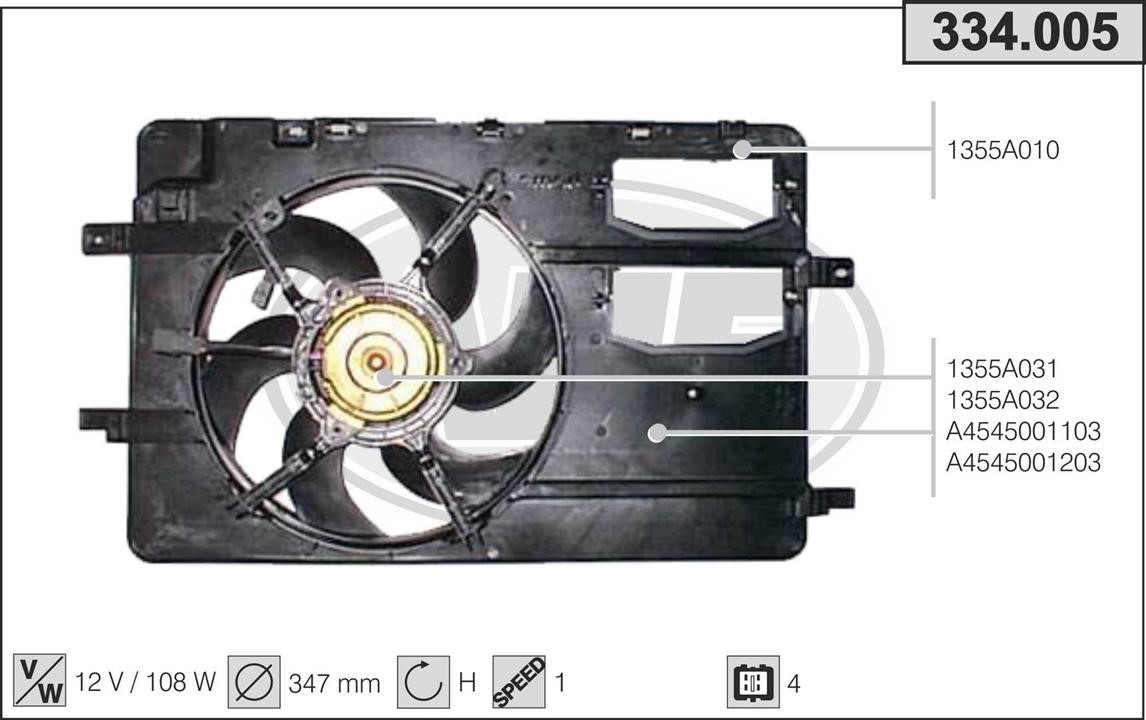 AHE 334.005 Вентилятор, система охолодження двигуна 334005: Купити в Україні - Добра ціна на EXIST.UA!