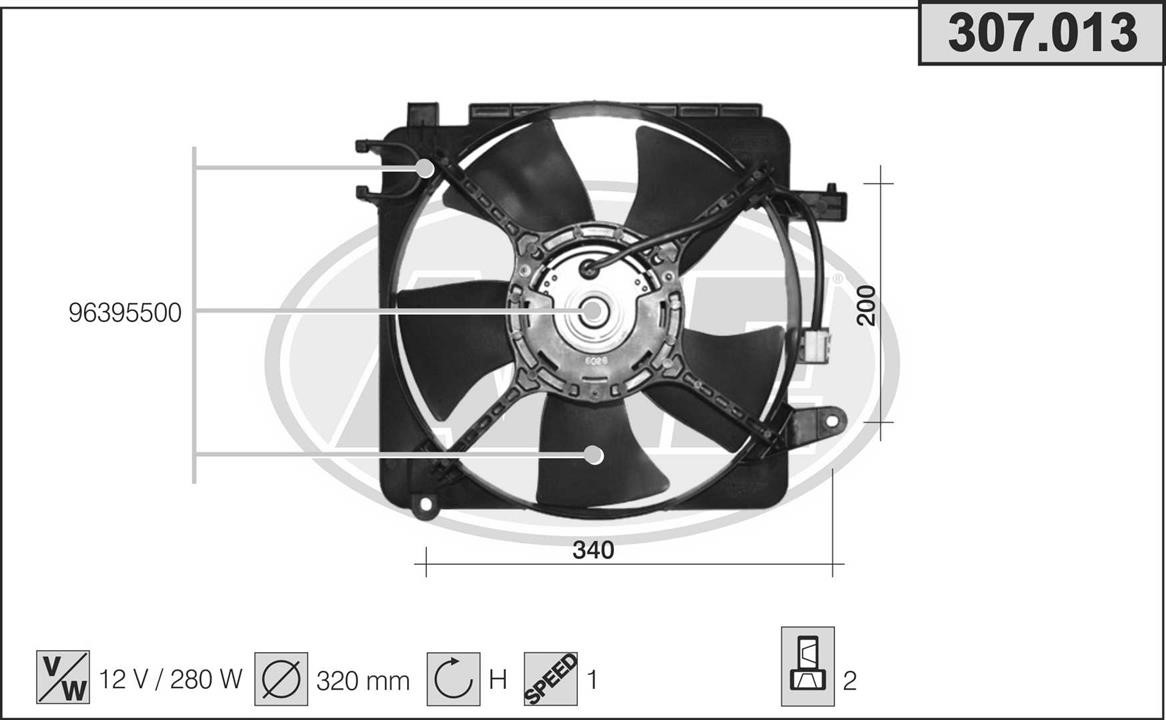 AHE 307.013 Вентилятор, система охолодження двигуна 307013: Купити в Україні - Добра ціна на EXIST.UA!