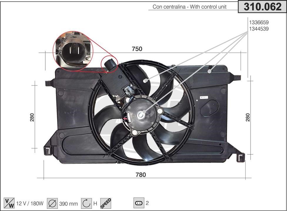 AHE 310.062 Вентилятор, система охолодження двигуна 310062: Купити в Україні - Добра ціна на EXIST.UA!