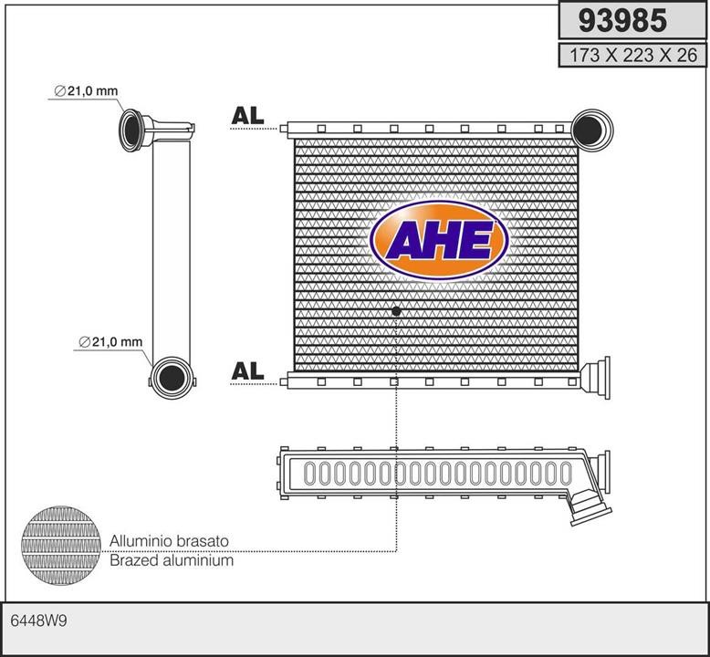 AHE 93985 Теплообмінник, система опалення салону 93985: Купити в Україні - Добра ціна на EXIST.UA!