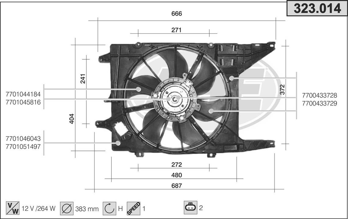 AHE 323.014 Вентилятор, система охолодження двигуна 323014: Купити в Україні - Добра ціна на EXIST.UA!