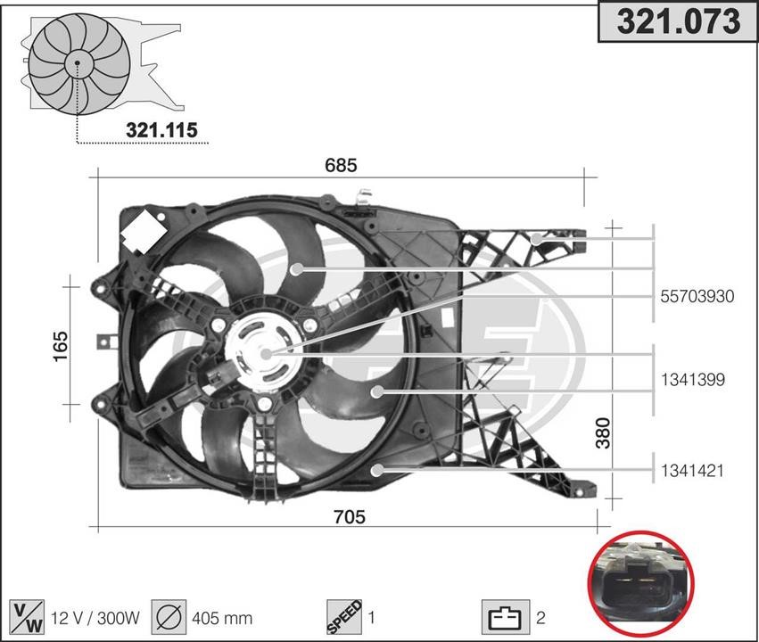 AHE 321.073 Вентилятор, система охолодження двигуна 321073: Купити в Україні - Добра ціна на EXIST.UA!