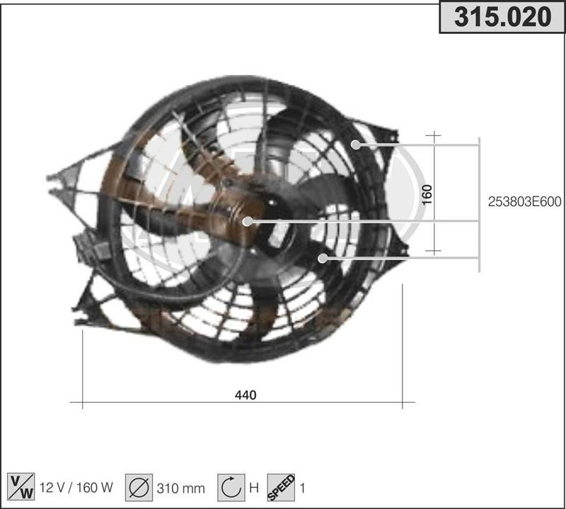 AHE 315.020 Вентилятор, система охолодження двигуна 315020: Купити в Україні - Добра ціна на EXIST.UA!