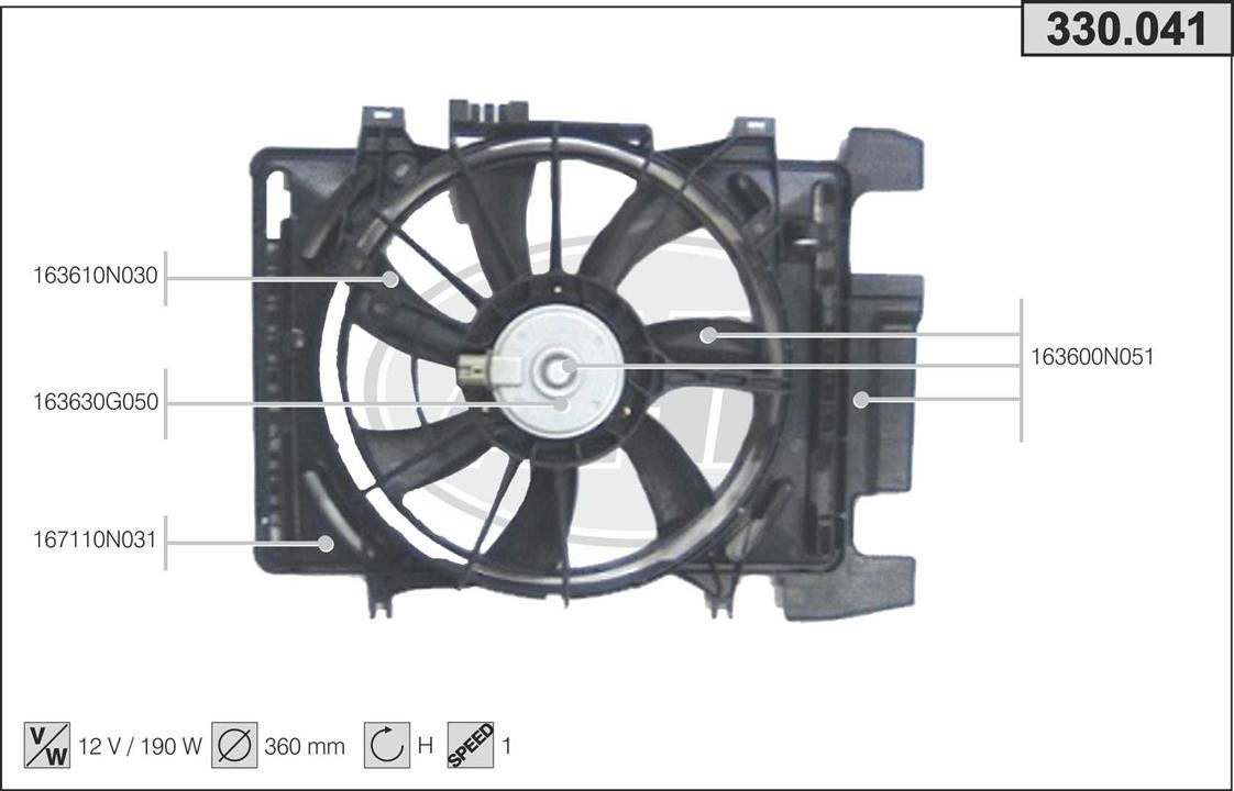 AHE 330.041 Вентилятор, система охолодження двигуна 330041: Купити в Україні - Добра ціна на EXIST.UA!