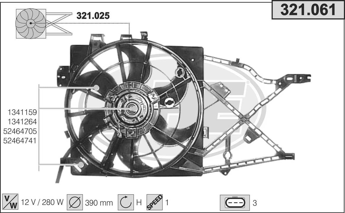 AHE 321.061 Вентилятор, система охолодження двигуна 321061: Купити в Україні - Добра ціна на EXIST.UA!