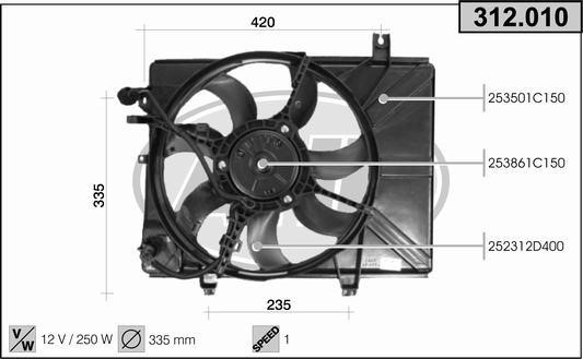 AHE 312.010 Вентилятор, система охолодження двигуна 312010: Купити в Україні - Добра ціна на EXIST.UA!