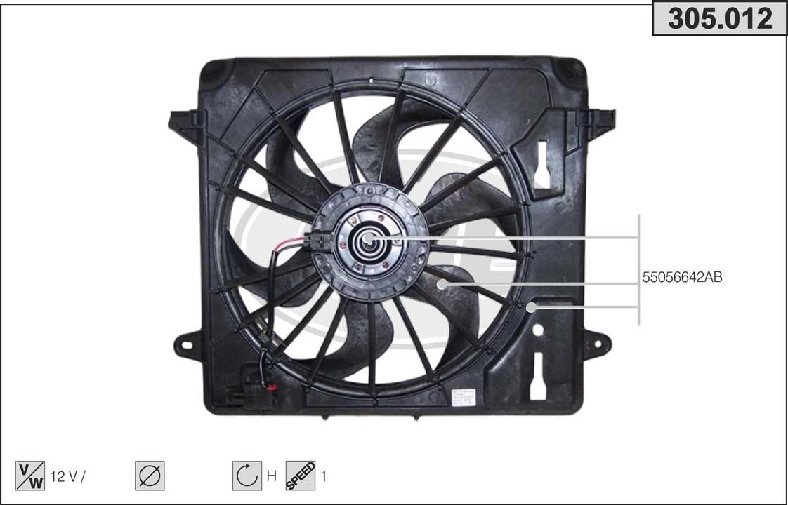 AHE 305.012 Вентилятор, система охолодження двигуна 305012: Купити в Україні - Добра ціна на EXIST.UA!