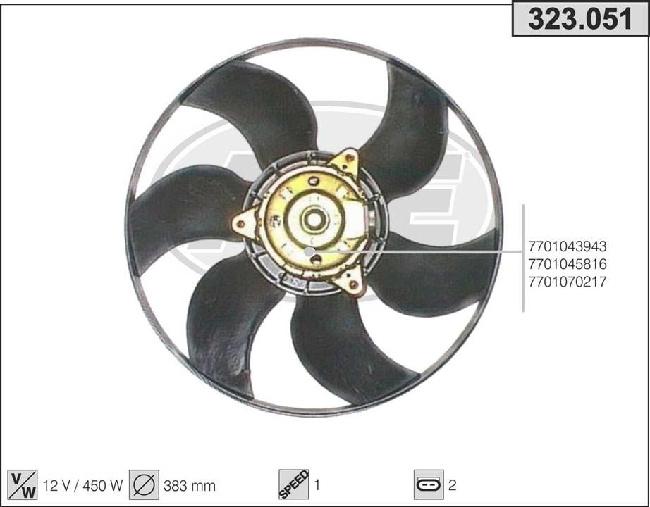 AHE 323.051 Вентилятор, система охолодження двигуна 323051: Купити в Україні - Добра ціна на EXIST.UA!