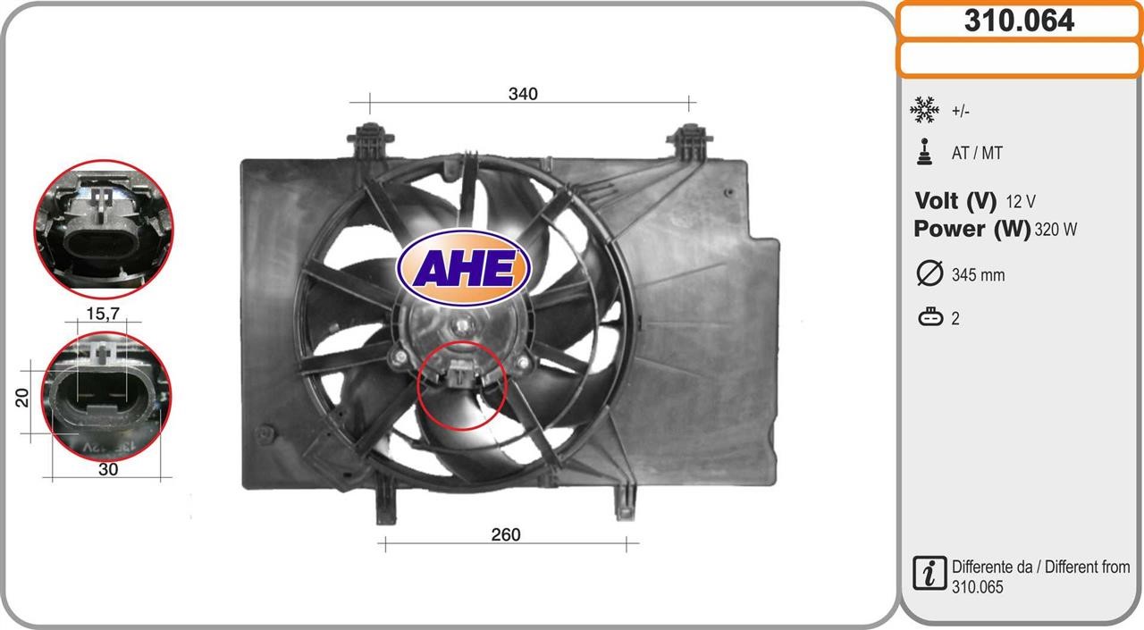 AHE 310.064 Вентилятор, система охолодження двигуна 310064: Купити в Україні - Добра ціна на EXIST.UA!