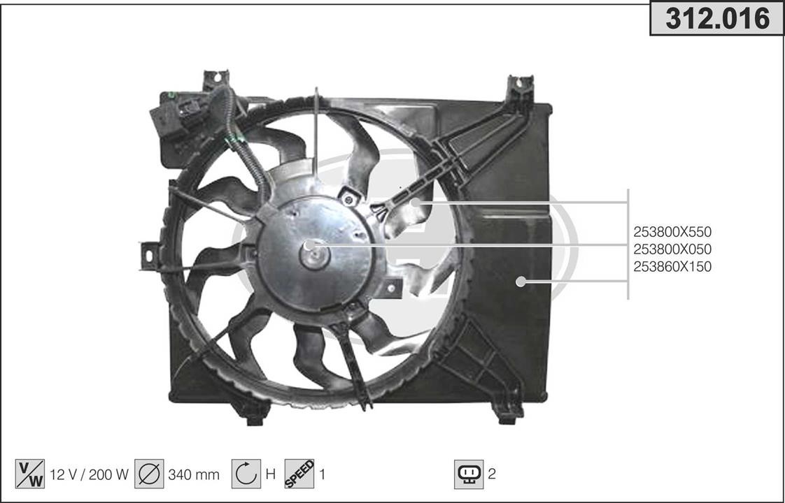 AHE 312.016 Вентилятор, система охолодження двигуна 312016: Купити в Україні - Добра ціна на EXIST.UA!