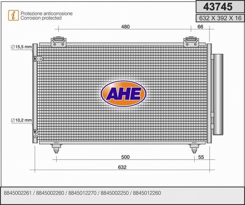 AHE 43745 Конденсатор 43745: Купити в Україні - Добра ціна на EXIST.UA!
