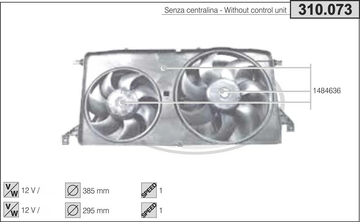 AHE 310.073 Вентилятор, система охолодження двигуна 310073: Приваблива ціна - Купити в Україні на EXIST.UA!