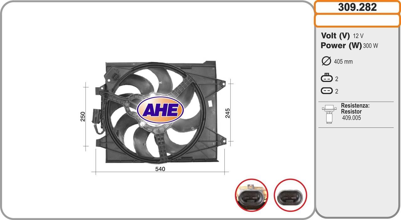 AHE 309.282 Вентилятор, система охолодження двигуна 309282: Купити в Україні - Добра ціна на EXIST.UA!