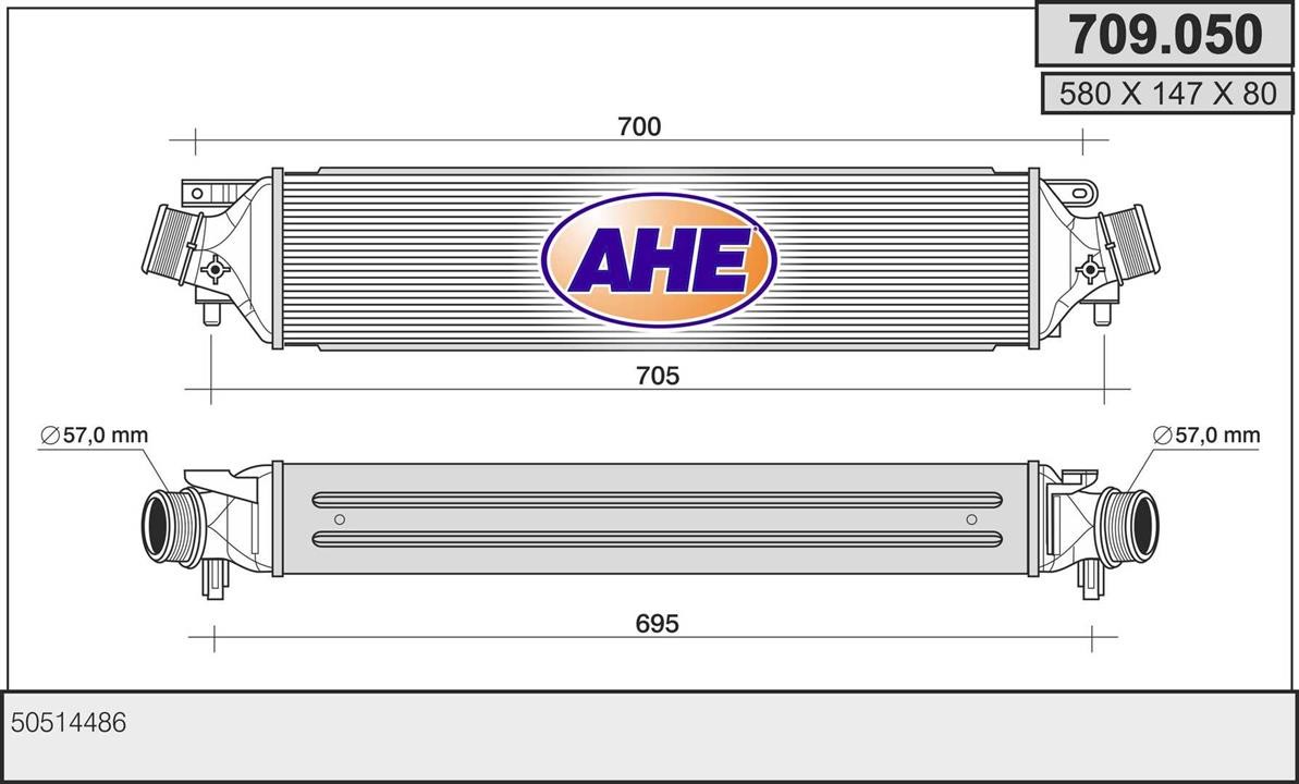 AHE 709.050 Охолоджувач наддувального повітря 709050: Купити в Україні - Добра ціна на EXIST.UA!