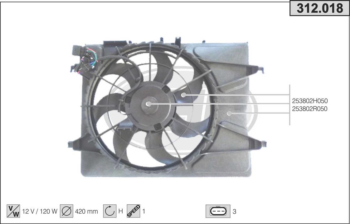 AHE 312.018 Вентилятор, система охолодження двигуна 312018: Купити в Україні - Добра ціна на EXIST.UA!
