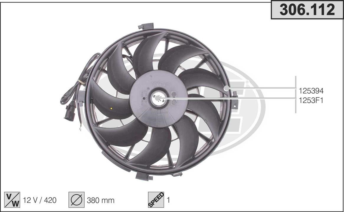 AHE 306.112 Вентилятор, система охолодження двигуна 306112: Купити в Україні - Добра ціна на EXIST.UA!