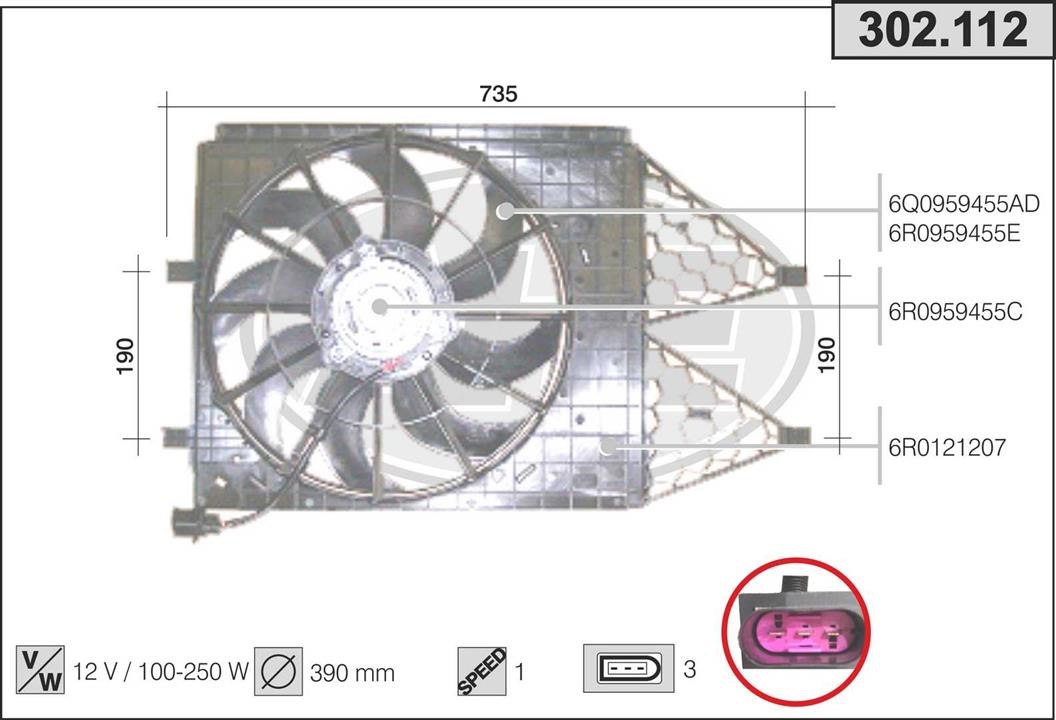 AHE 302.112 Вентилятор, система охолодження двигуна 302112: Купити в Україні - Добра ціна на EXIST.UA!