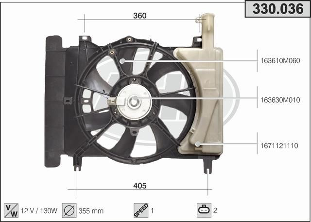 AHE 330.036 Вентилятор, система охолодження двигуна 330036: Купити в Україні - Добра ціна на EXIST.UA!