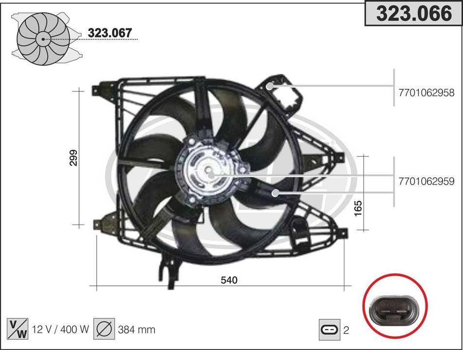 AHE 323.066 Вентилятор, система охолодження двигуна 323066: Купити в Україні - Добра ціна на EXIST.UA!