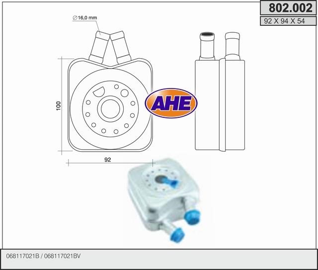 AHE 802.002 Охолоджувач оливи, моторна олива 802002: Купити в Україні - Добра ціна на EXIST.UA!