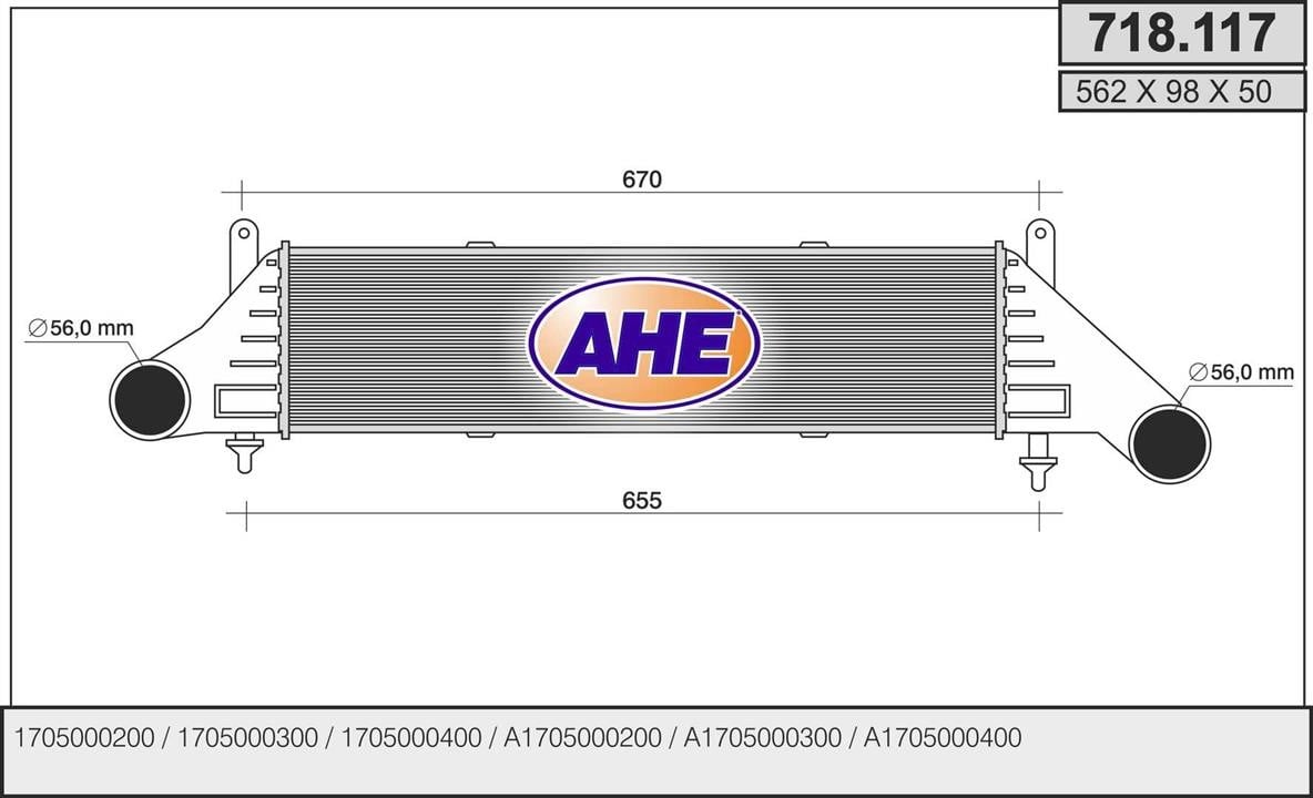 AHE 718.117 Охолоджувач наддувального повітря 718117: Купити в Україні - Добра ціна на EXIST.UA!