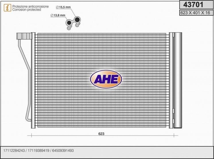 AHE 43701 Конденсатор 43701: Купити в Україні - Добра ціна на EXIST.UA!