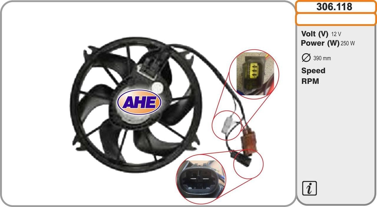 AHE 306.118 Вентилятор, система охолодження двигуна 306118: Купити в Україні - Добра ціна на EXIST.UA!
