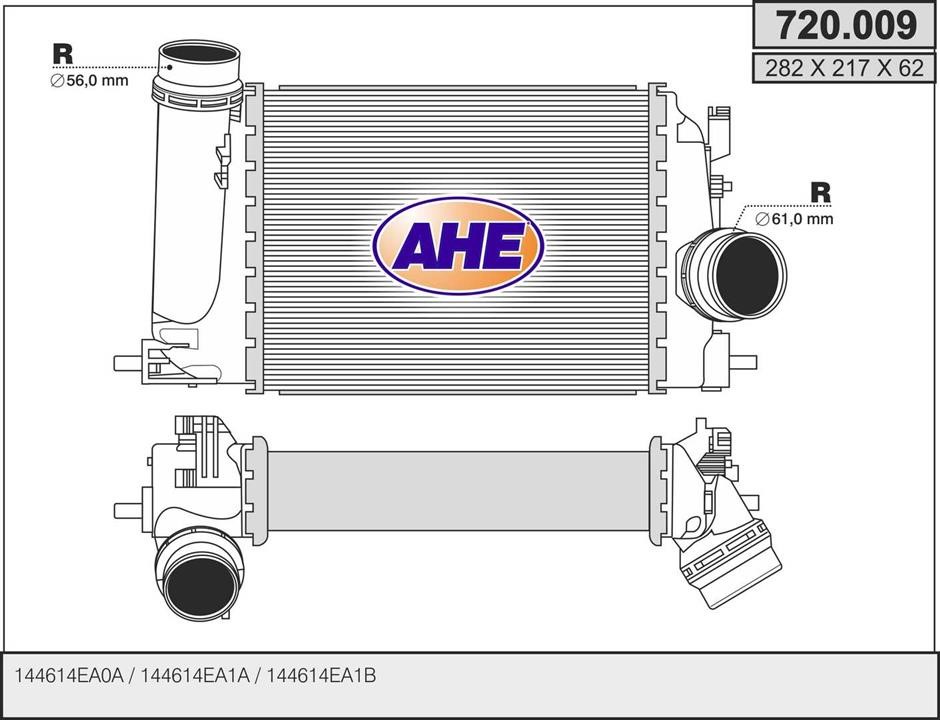 AHE 720.009 Охолоджувач наддувального повітря 720009: Купити в Україні - Добра ціна на EXIST.UA!