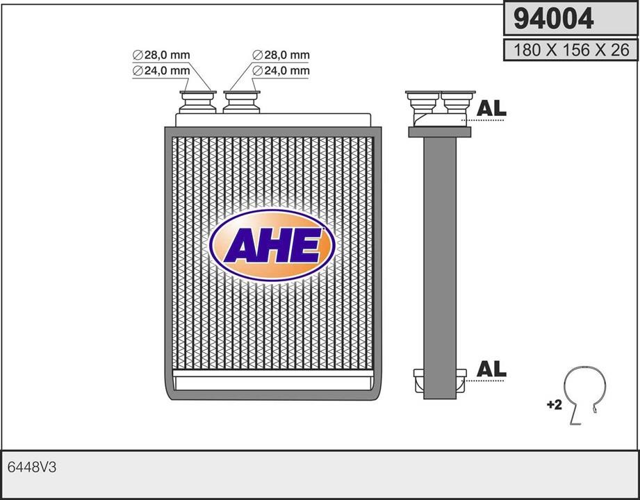 AHE 94004 Теплообмінник, система опалення салону 94004: Приваблива ціна - Купити в Україні на EXIST.UA!