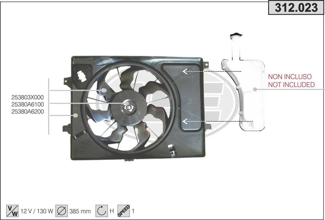 AHE 312.023 Вентилятор, система охолодження двигуна 312023: Приваблива ціна - Купити в Україні на EXIST.UA!