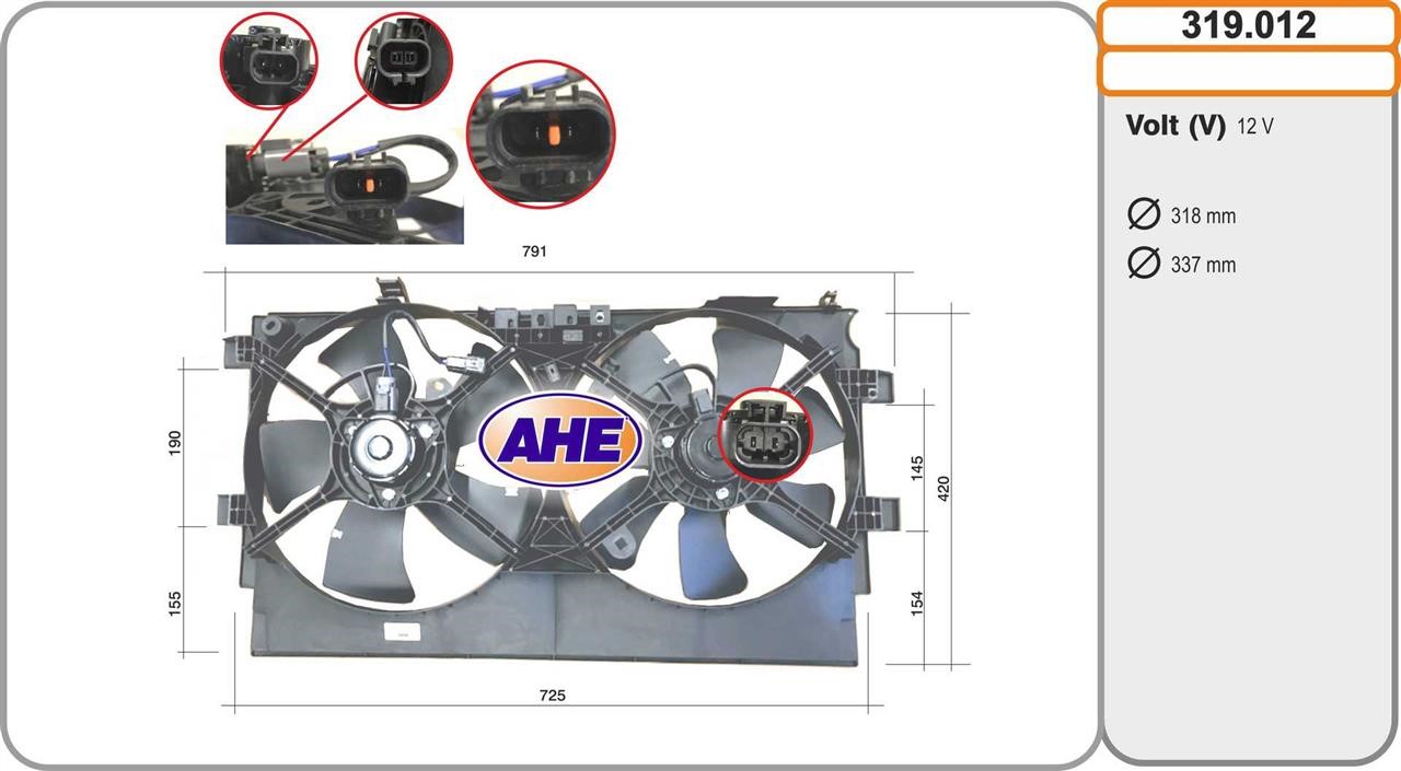 AHE 319.012 Вентилятор, система охолодження двигуна 319012: Купити в Україні - Добра ціна на EXIST.UA!