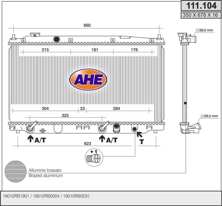 AHE 111.104 Радіатор, система охолодження двигуна 111104: Купити в Україні - Добра ціна на EXIST.UA!