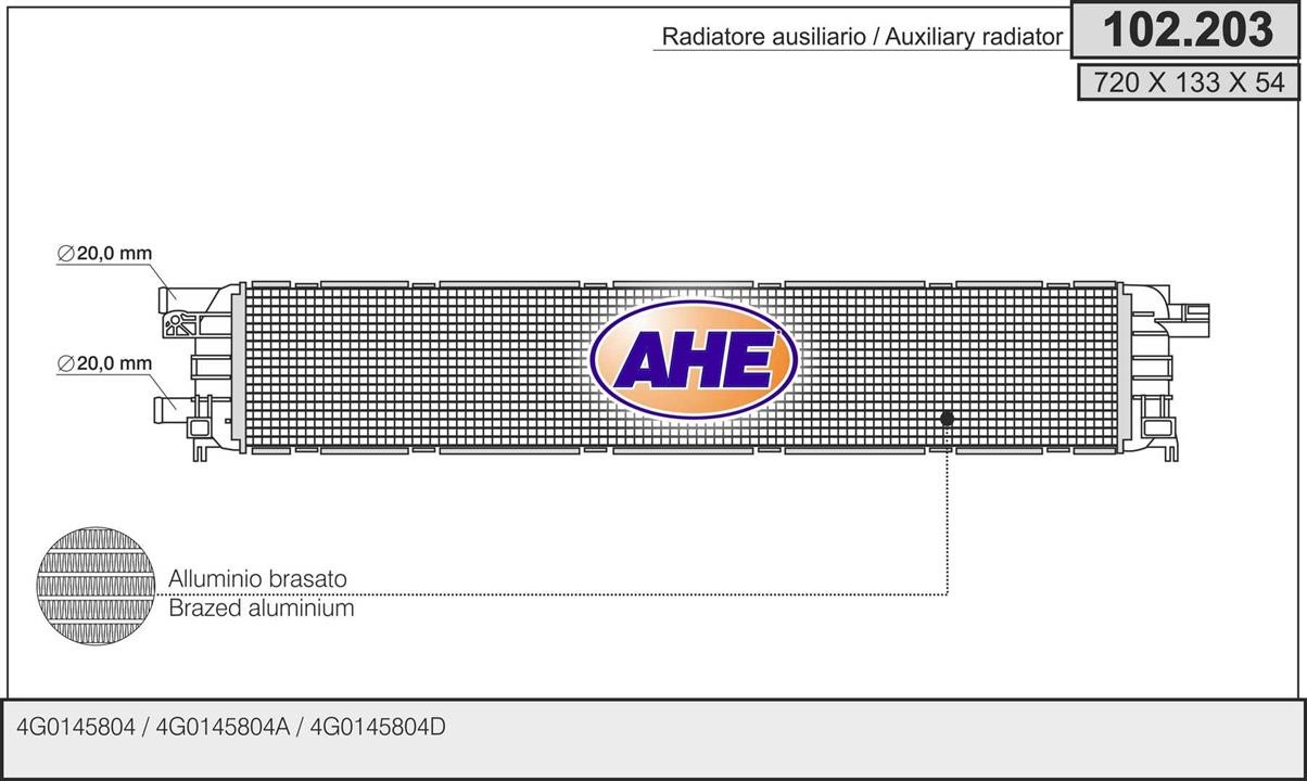 AHE 102.203 Радіатор, система охолодження двигуна 102203: Купити в Україні - Добра ціна на EXIST.UA!