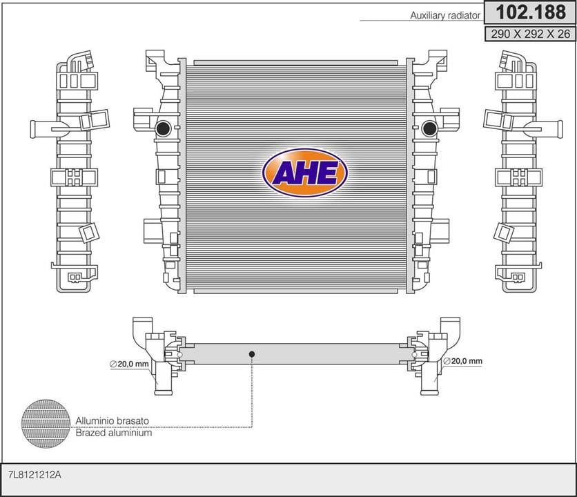 AHE 102.188 Радіатор, система охолодження двигуна 102188: Купити в Україні - Добра ціна на EXIST.UA!
