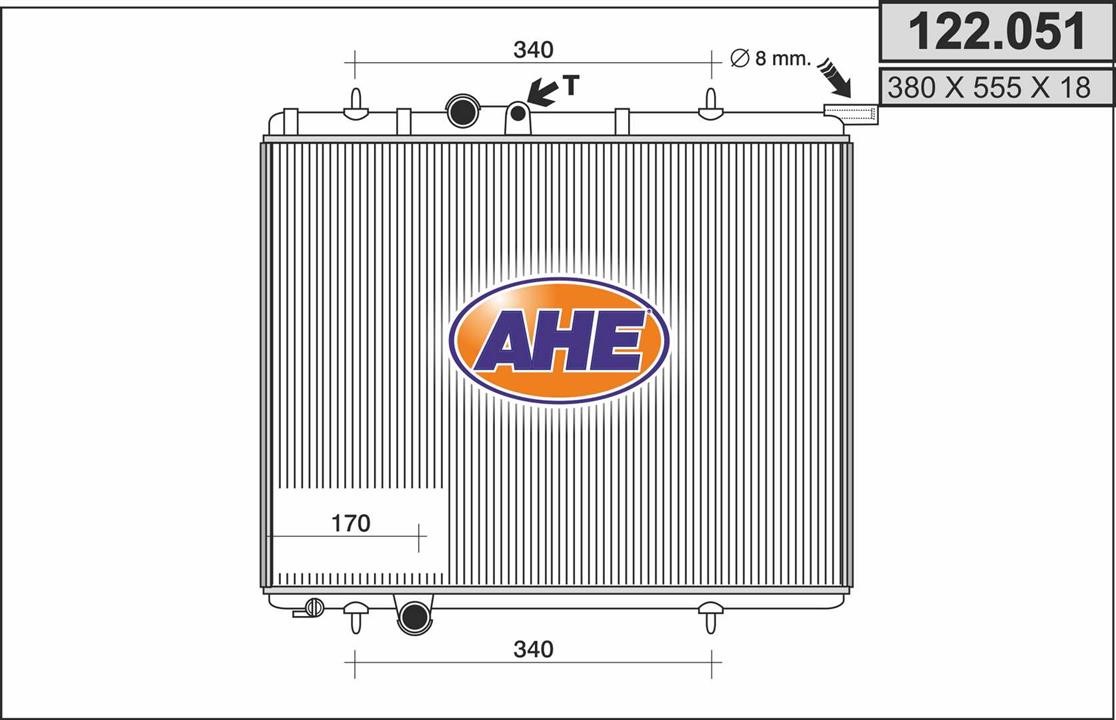 AHE 122.051 Радіатор, система охолодження двигуна 122051: Купити в Україні - Добра ціна на EXIST.UA!