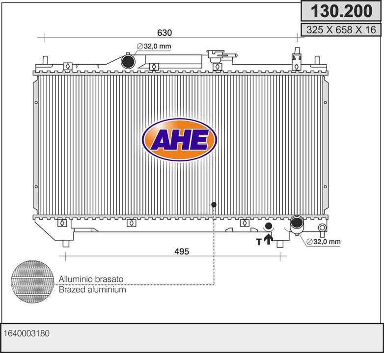 AHE 130200 Радіатор охолодження двигуна 130200: Купити в Україні - Добра ціна на EXIST.UA!