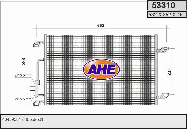 AHE 53310 Радіатор кондиціонера (Конденсатор) 53310: Купити в Україні - Добра ціна на EXIST.UA!