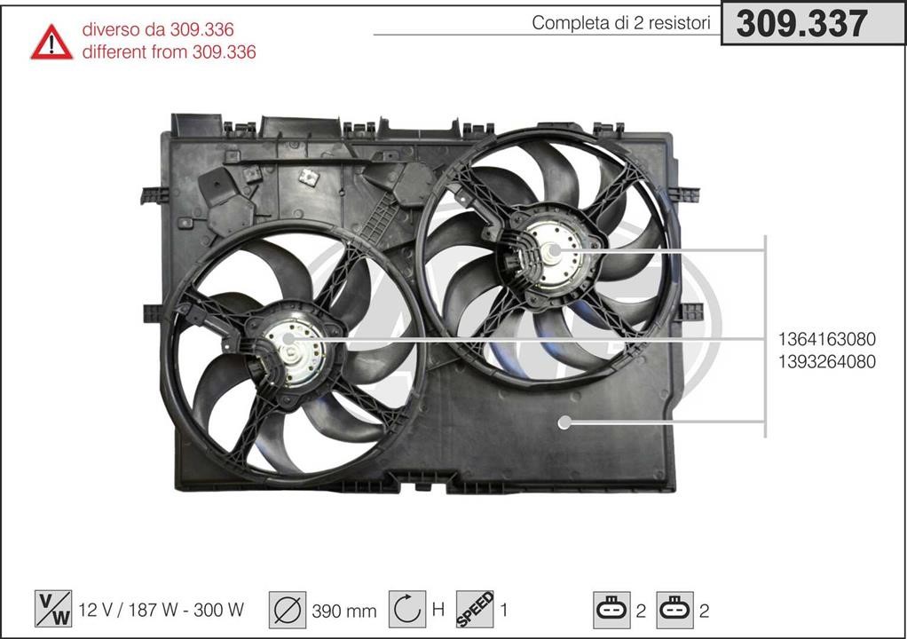 AHE 309.337 Вентилятор радіатора охолодження 309337: Купити в Україні - Добра ціна на EXIST.UA!