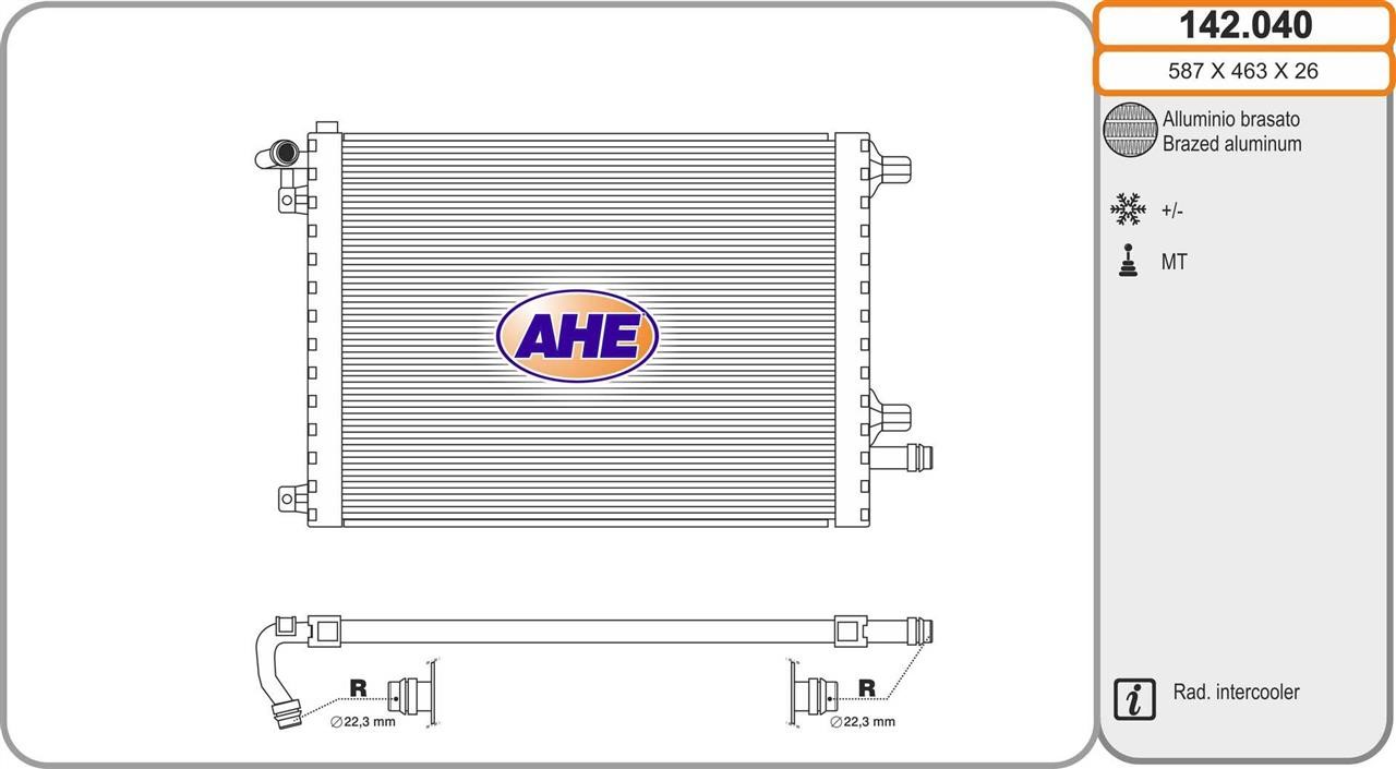 AHE 142.040 Радіатор охолодження двигуна 142040: Купити в Україні - Добра ціна на EXIST.UA!