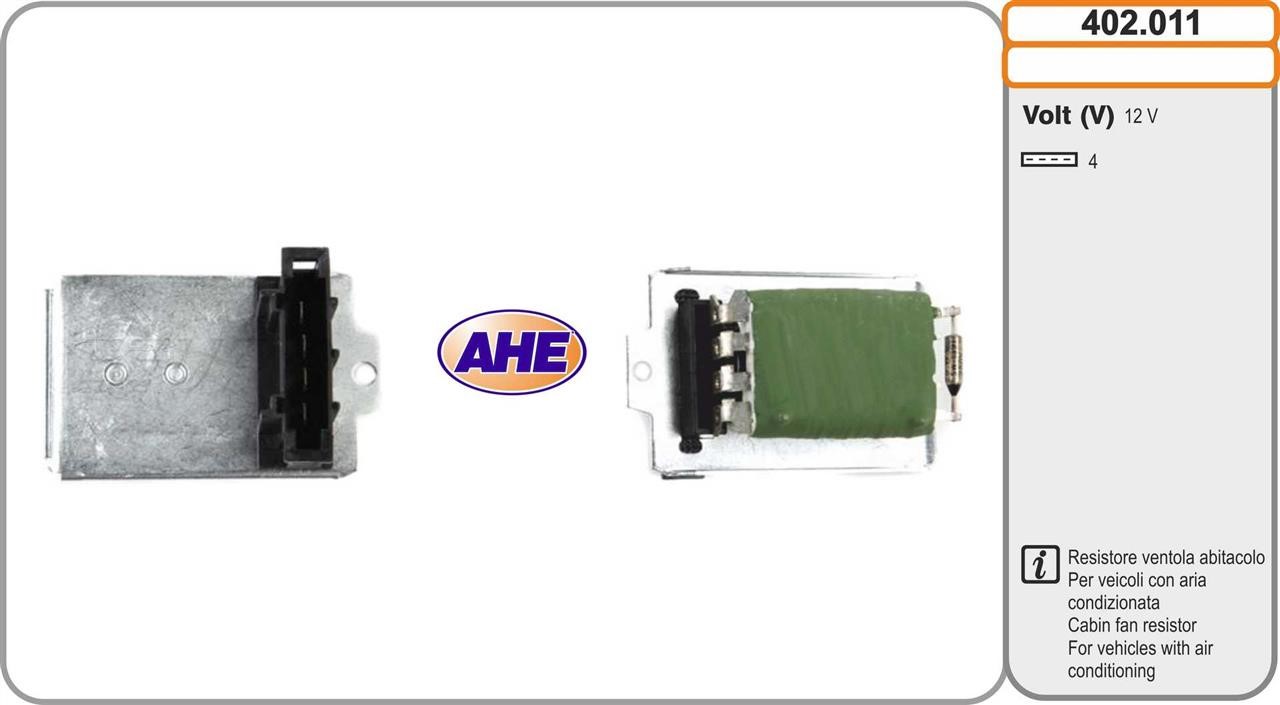 AHE 402.011 Додатковий резистор, електродвигун вентилятора радіатора 402011: Купити в Україні - Добра ціна на EXIST.UA!